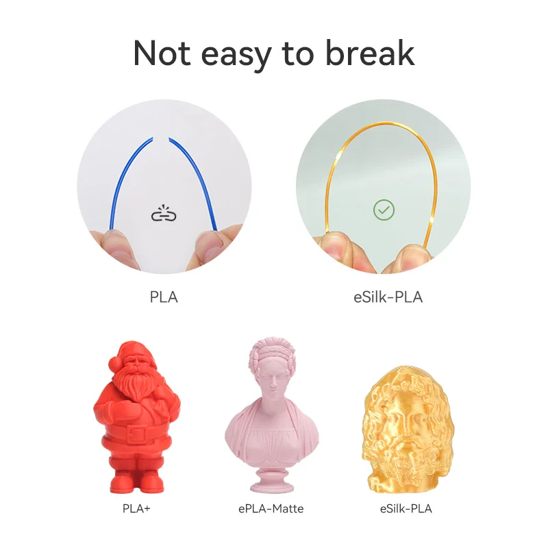 ESUN Filamen PLA Sutra 1.75Mm Filamen Printer 3D PLA Sutra 1KG (2.2 LBS) Bahan 3D Kumparan untuk Printer 3D Pencetakan Karya Seni DIY