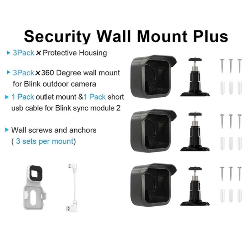 For All-New Outdoor Camera Wall Mount 360 Degree Adjustable Mount Weatherproof Protective Housing Mount for Security Dropship