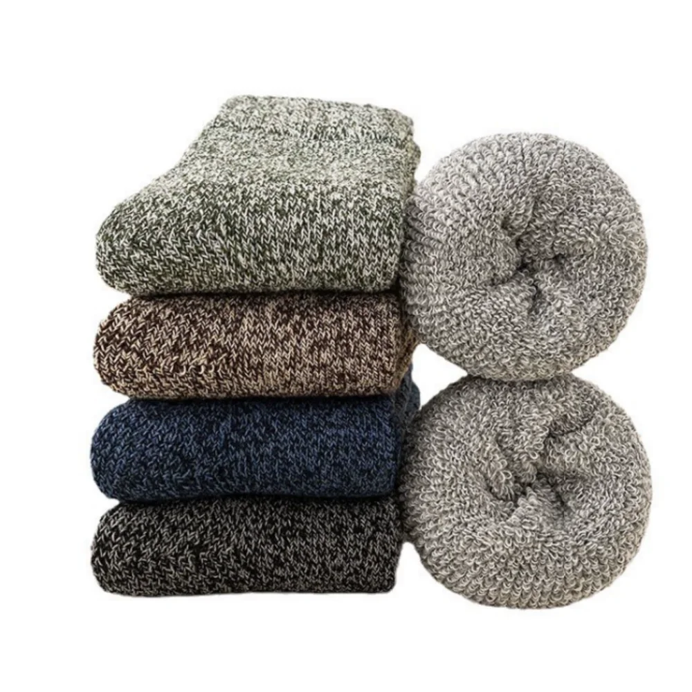 5 أزواج الشتاء الدافئة الرجال الجوارب الصوف الذكور الجوارب النسائية سوبر سميكة الصلبة الجوارب ميرينو جوارب من الصوف ضد الثلوج الباردة تيري الجوارب