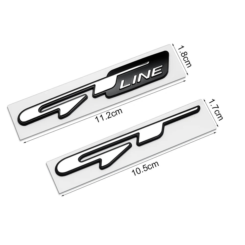 3D Car GT line Design Fender Rear Trunk body Emblem Badge sticker For Peugeot For Kia K9 Forte Ceed Cerato RIO K3 K5 Accessories