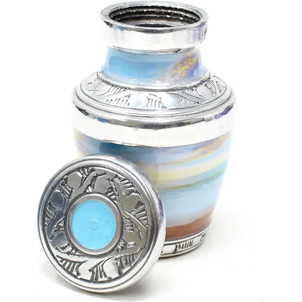 Grande urne de crémation pour hommes et femmes adultes pour cendres humaines – Onde de plage, coucher de soleil, décorative et enterrement