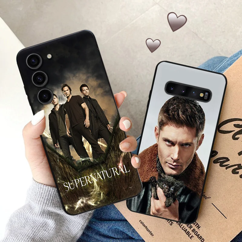 Sam Supernatural Silicone Black Phone Cases for Samsung Galaxy S23 Ultra 5G S22 S21 S20 FE Plus Note 20 10 9 8 S10 E Lite Cover