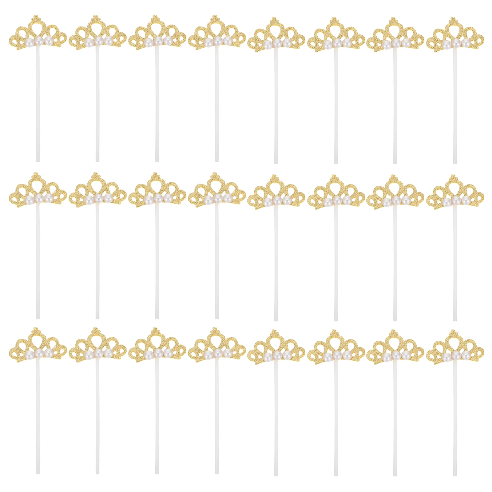 

24 Pcs Cake Decoration Insert Crown Ornament Ornaments Gold Topper Dessert Toppers Paper Baby Goldendoodle