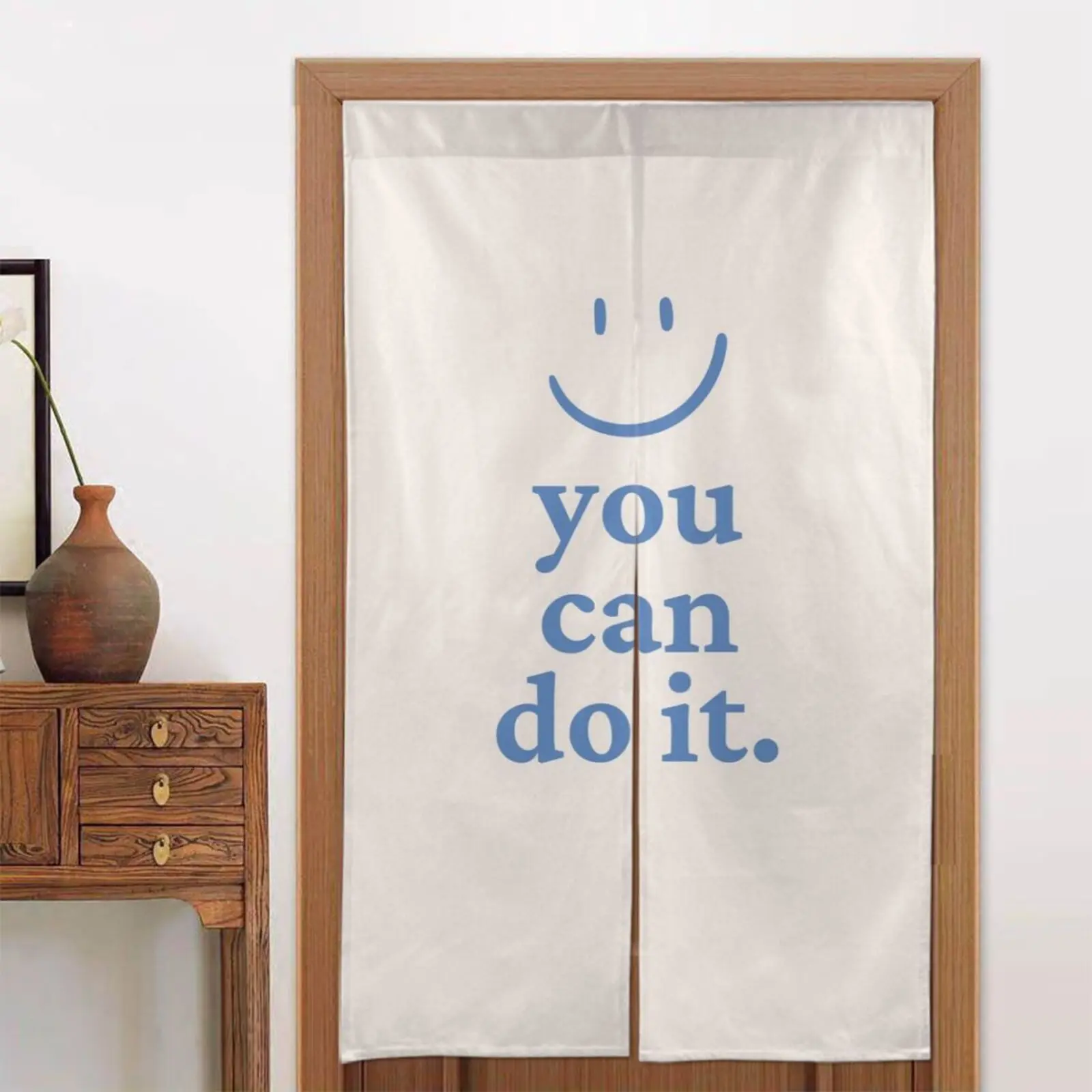 Positive Smile Door Curtain You Can Do It Motivational Quote Decor Partition for Home Office