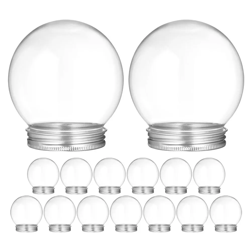 

9pcs Candy Jar Snow Globe Craft Kit 270Ml Clear Plastic Diy Globe Ornament Holiday Decor Kids Adults Replacement Parts Spherical
