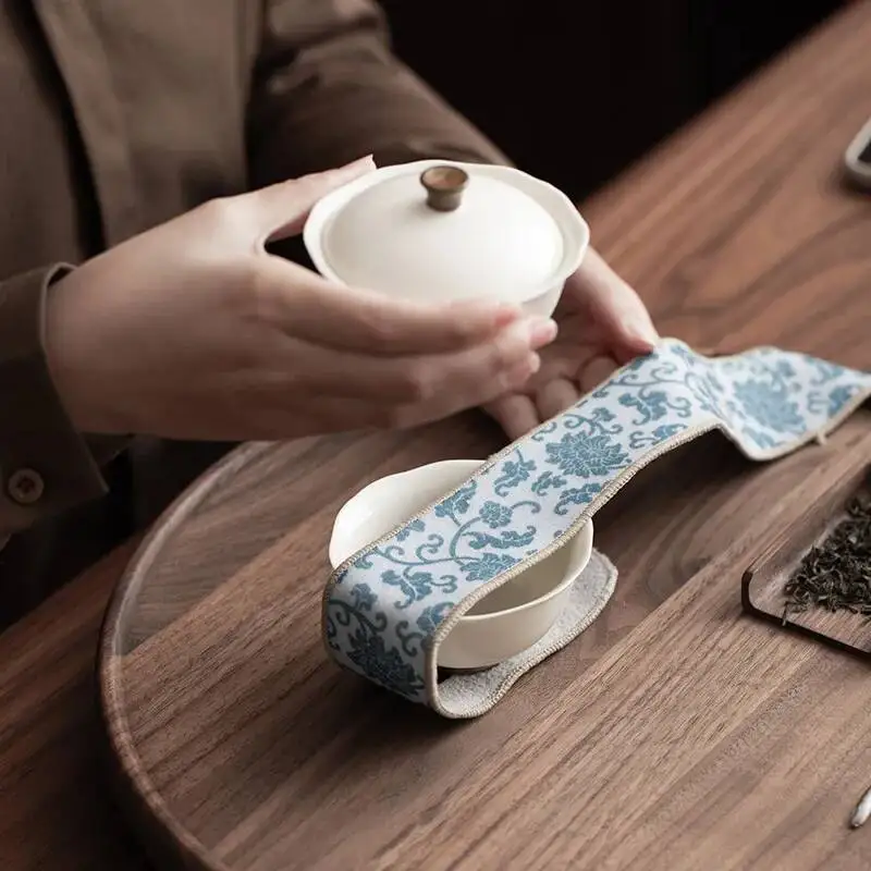  Felt Tea Set Tie Cloth Strip Zisha Pot Anti-Collision Protection Strip Gaiwan Packaging Binding Bag Pot
