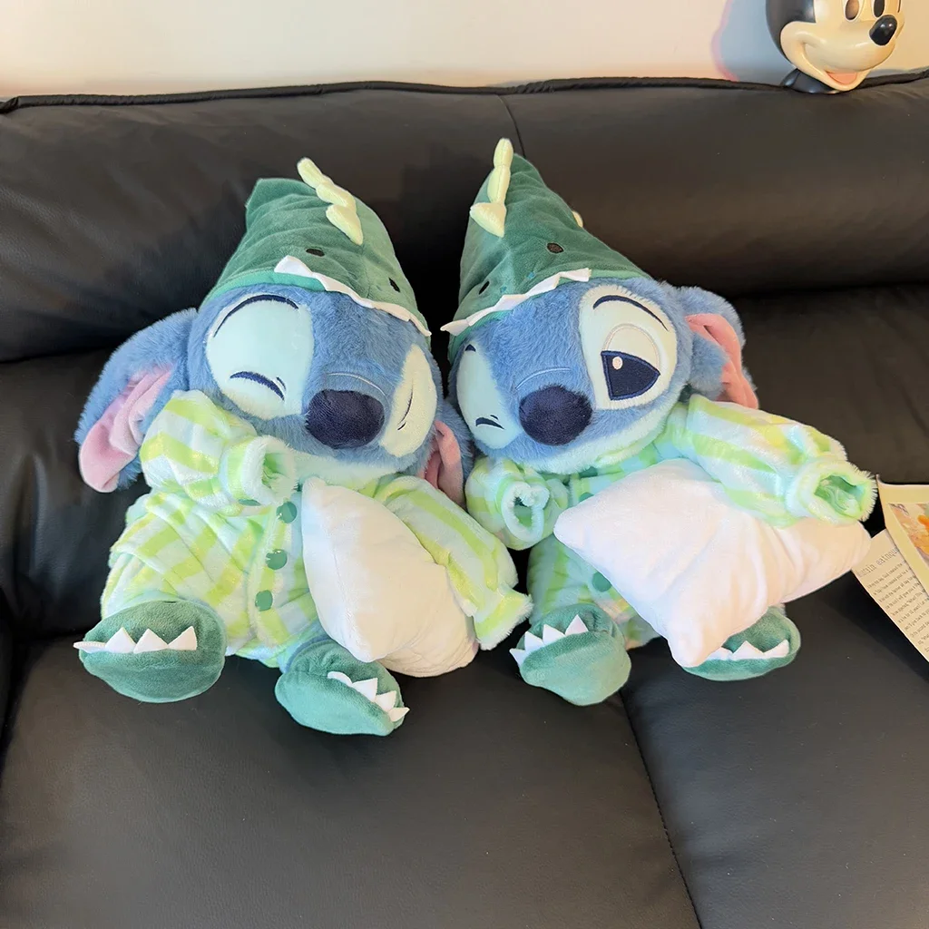 35cm High Quality Soft Stitch Plushies Wearing Pajamas Cartoon Cuddly Plush Toy Stuffed Lilo & Stitch Anime Doll Birthday Gifts