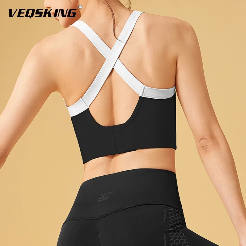 

VEQSKING женское спортивное нижнее белье для спины, противоударный фитнес, уменьшение талии, увеличение груди, йога, бег, дышащая майка