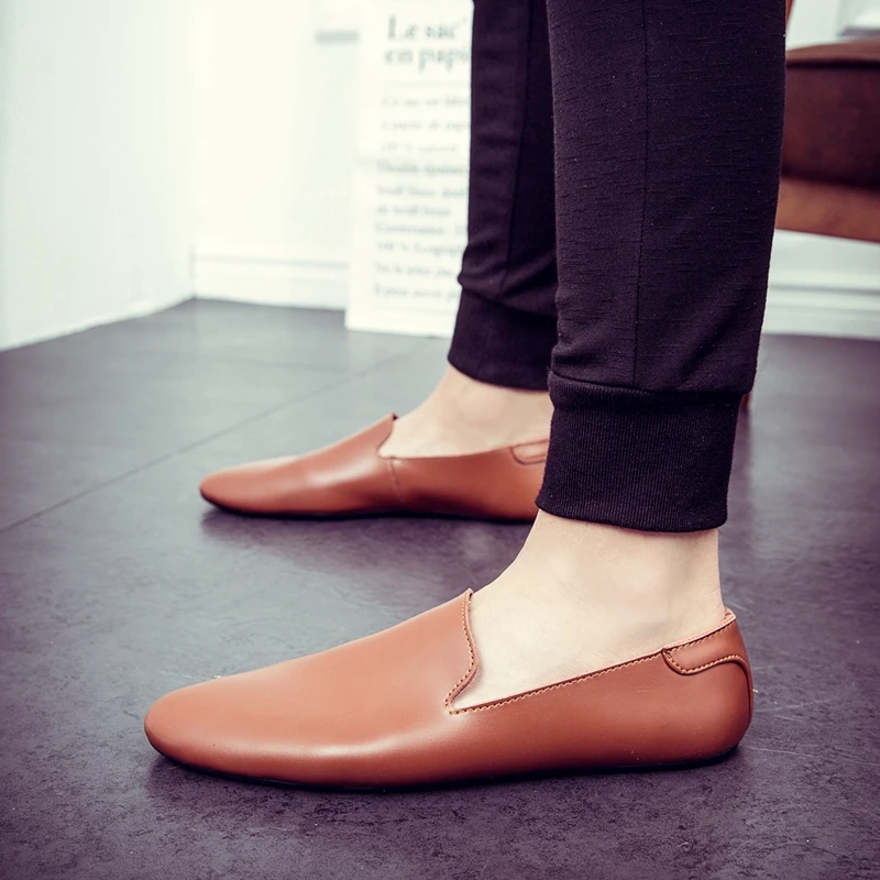 

Мужские лоферы-мокасины из натуральной кожи ручной работы, легкие повседневные туфли для мужчин, обувь для вождения