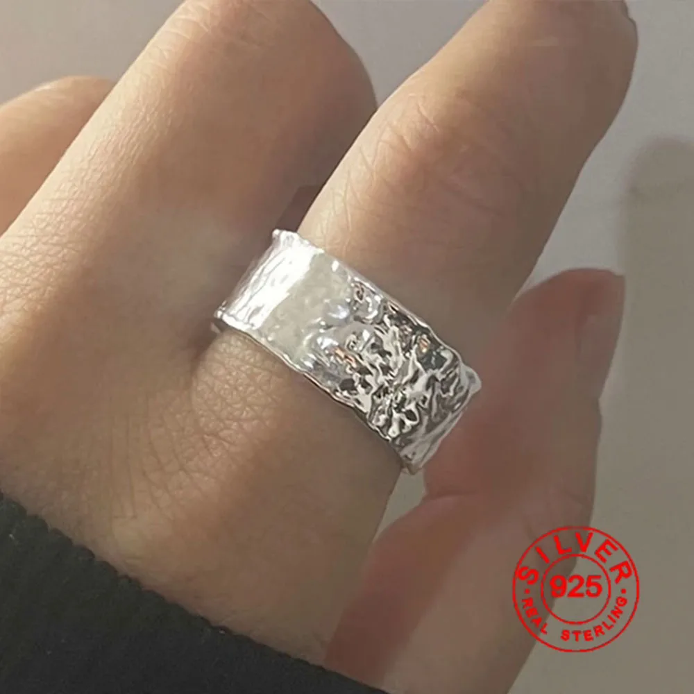 BF CLUB Silver Color Rings for Women Fashion Geometric Handmade Irregular Shinning Gold Ring Party Christmas Gift
