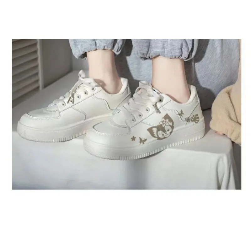 Kawaii LinaBell printed white shoes cartoon animation Disney autumn and winter new casual versatile sports sneakers wholesale