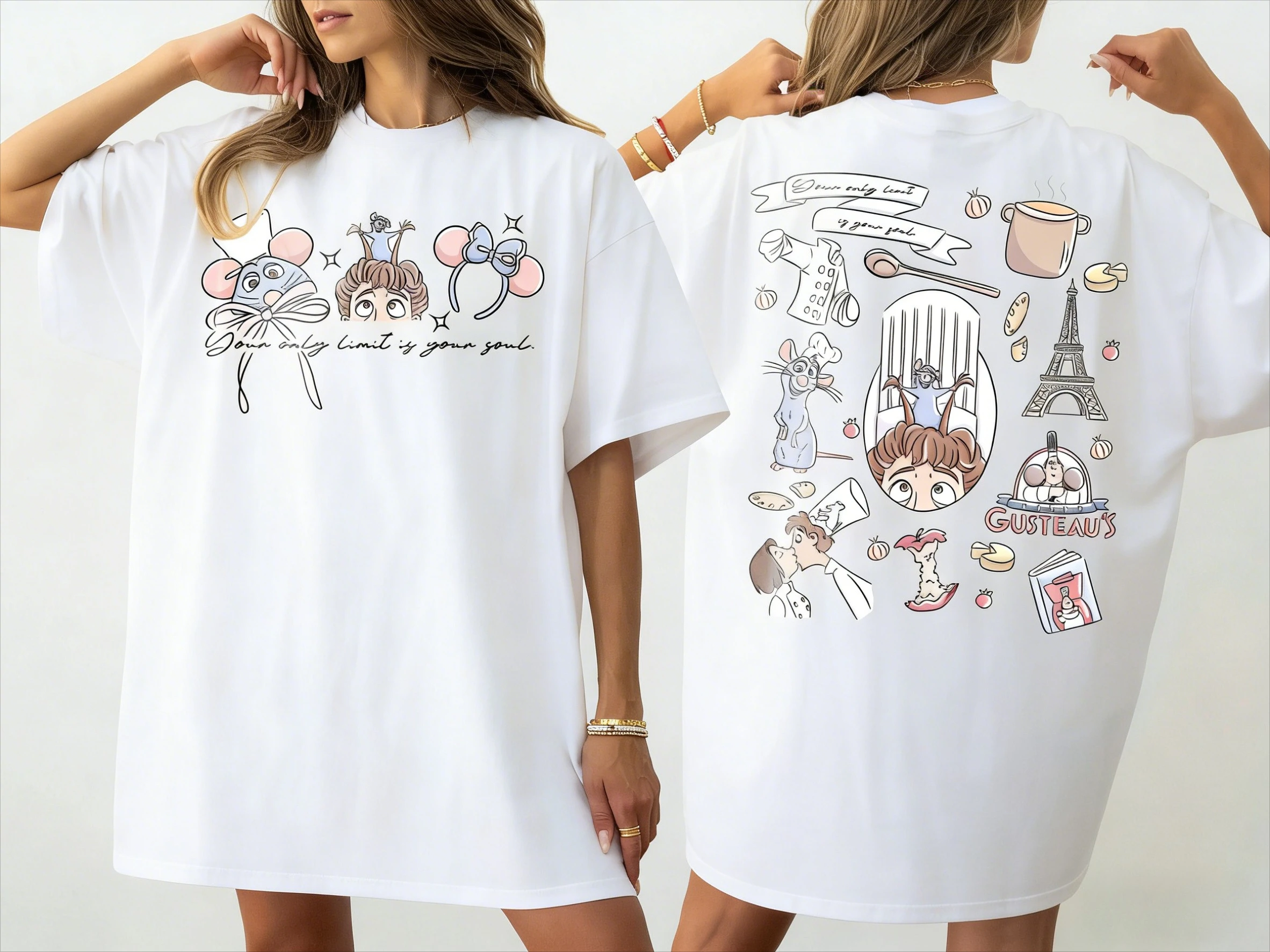 T-Shirt aus Baumwolle mit Ratatouille-Cartoon-Motiv für Erwachsene und Kinder – ein Must-Have für Fans der Lebensmittel-Animationsfilme, für Männer, Frauen und Kinder. – Detail 4