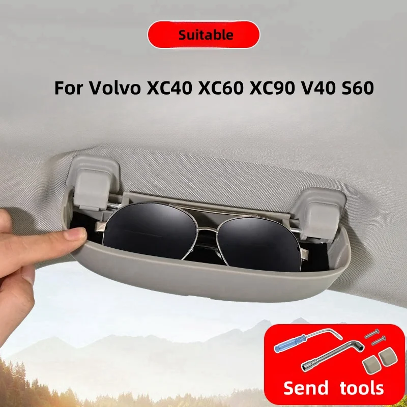 Glasses Case for Volvo XC40 XC60 XC90 V40 S60 ABS Car Sunglass Sun Glasses Holder Storage Box Auto Eyeglasses Accessories