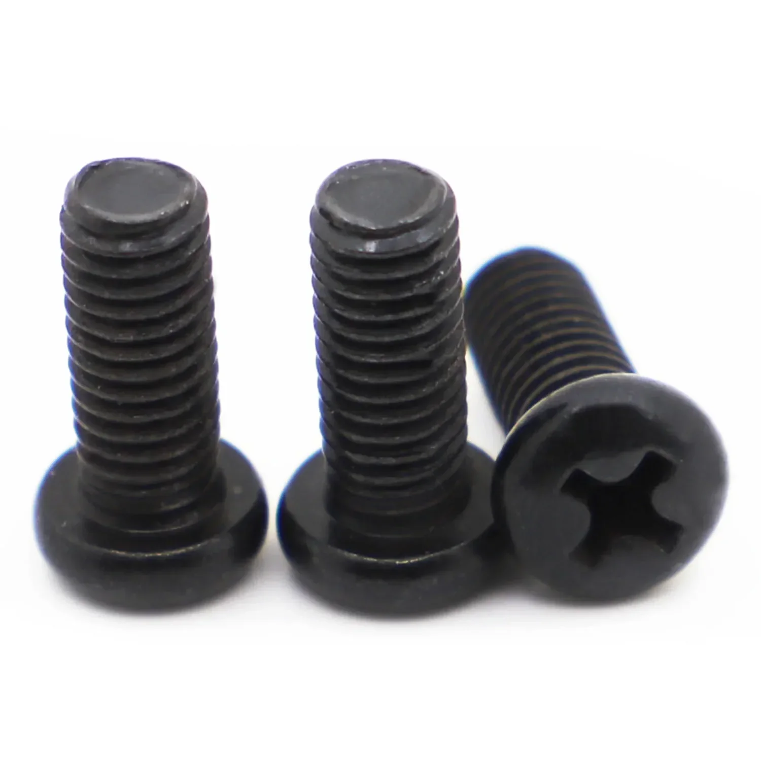 M1.2 M1.4 M1.6 M2 M2.5 M3 M4 GB818 DIN7985 Mini Small Micro Black Steel Cross Recessed Phillips Round Pan Head Screw Bolt