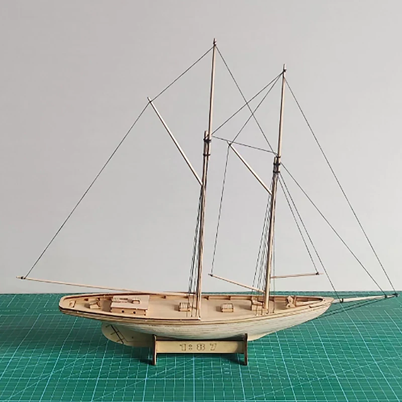 Ben Jamin W., 1:87 Latham Sailing DIY Ship Assembly Model, decoração clássica do barco de madeira, madeira