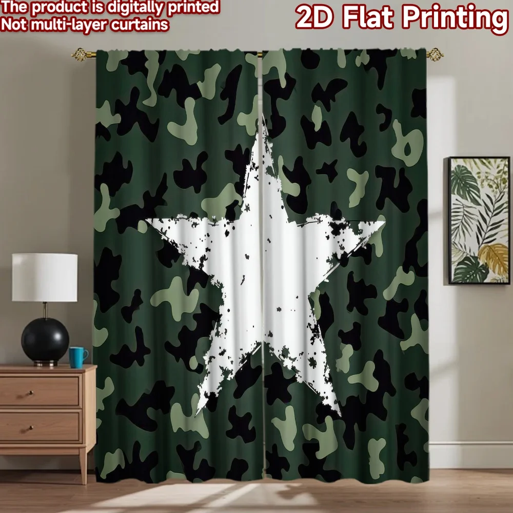 

1pc 2D flat Photography Backdrop Photography Banner Camouflage Star Design 100% Polyester Festive Backdrops for Holiday parties