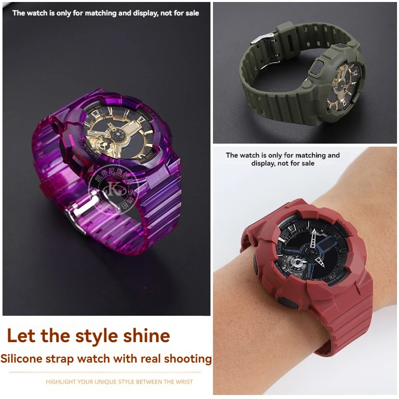 Resina silicone caso de relógio banda para casio GA-110 ga100 GD-120 pulseira de relógio caso g-shock masculino fosco relógio de pulso acessórios esportivos