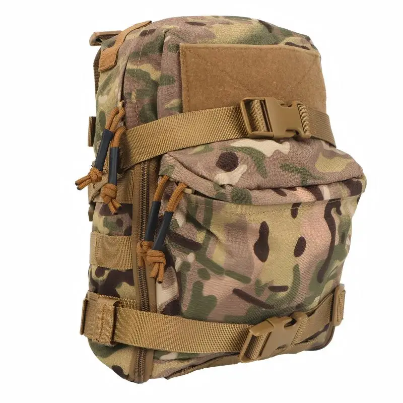 Mini Hydration Bag กระเป๋าเป้สะพายหลังยุทธวิธีกลางแจ้งน้ํากระเพาะปัสสาวะ Carrier กระเป๋าซิปกระเป๋าล่าสัตว์กลางแจ้ง 1000D ไนลอนกีฬากลางแจ้ง