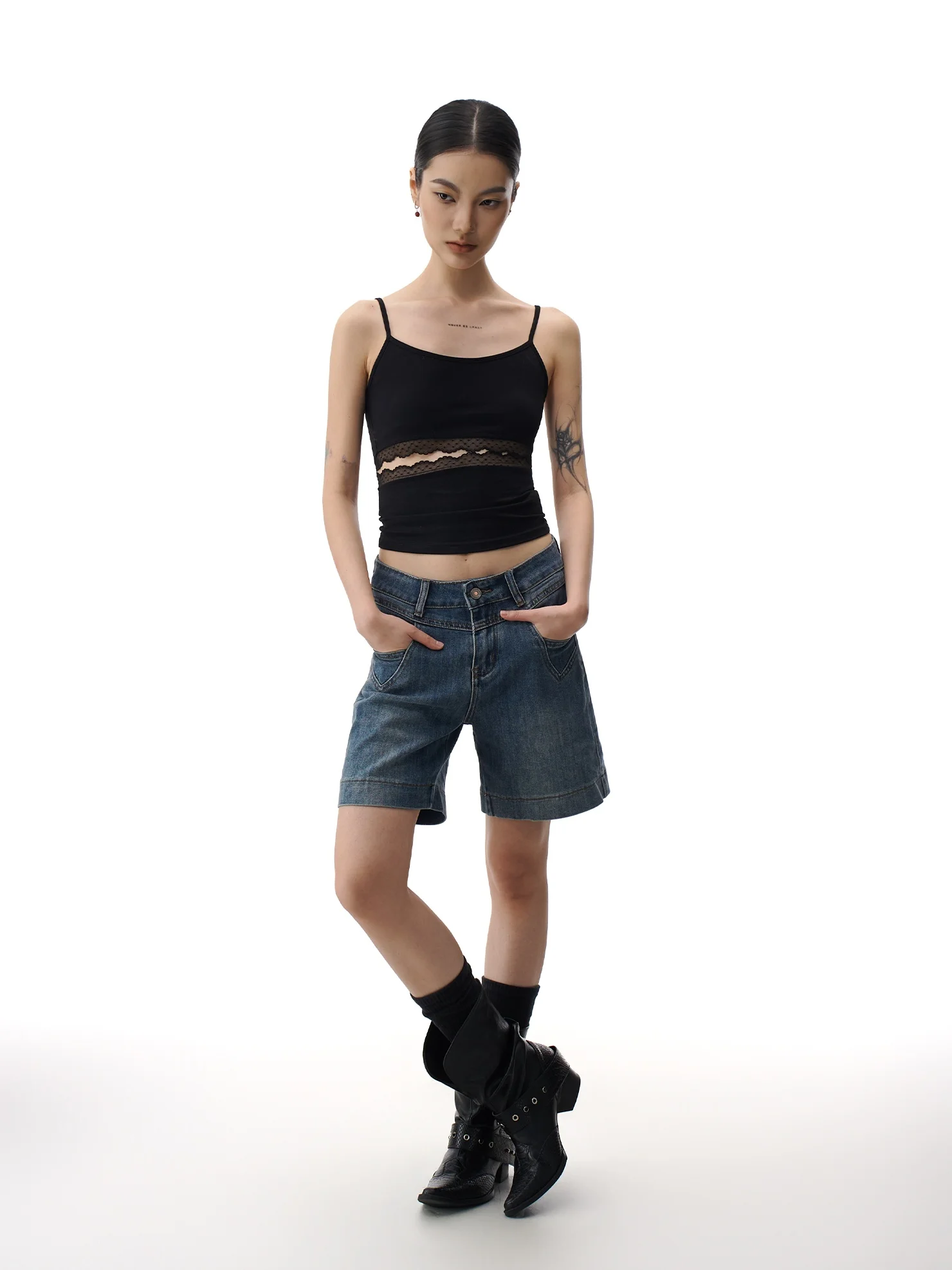 

American Retro Denim Shorts Women's Loose Straight Slimming Small Four Legs Summer New Style Casual High Waist Jeans