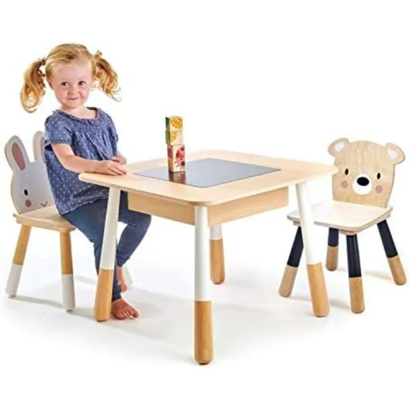 Adorable Kids Size Art Play Game Table and Chairs - Made with Premium Materials and Craftsmanship for Children 3+