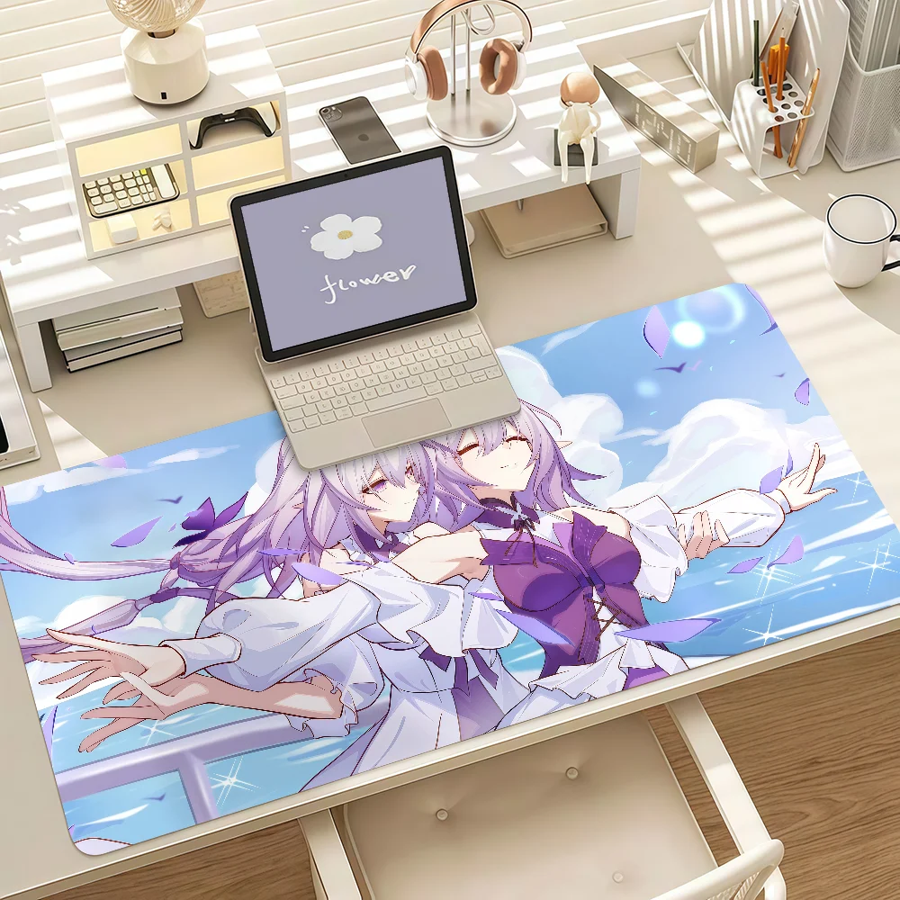 Pretty Purple Anime Girl Game Honkai Star Castorice Mouse Pad Anti Slip Rubber Mouse Mat Laptop Gaming Desk Mat