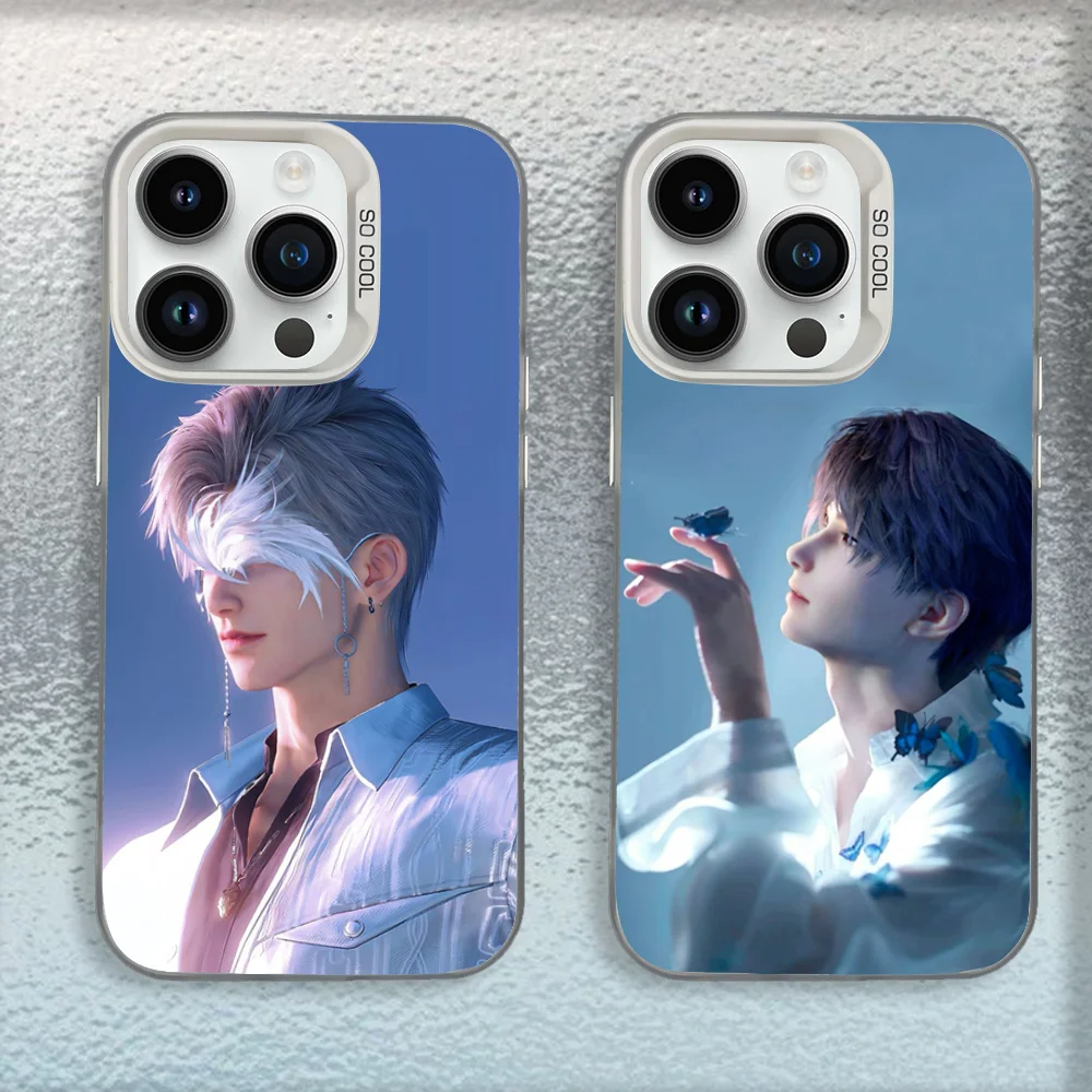 

L-Love and D-Deepspace Phone Case For iPhone 16,15,14,13,12,11,Mini,Pro,SE,MAX White Matte Shockproof Cover
