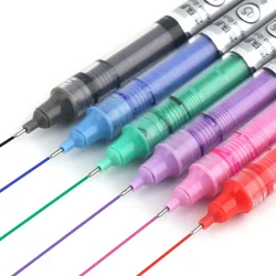 1PC Liquid Ink Roller Gel Pen Black Blue Red Green Purple Ink Quick Dry Needle Tip 0.5mm Colored Gel Pens for