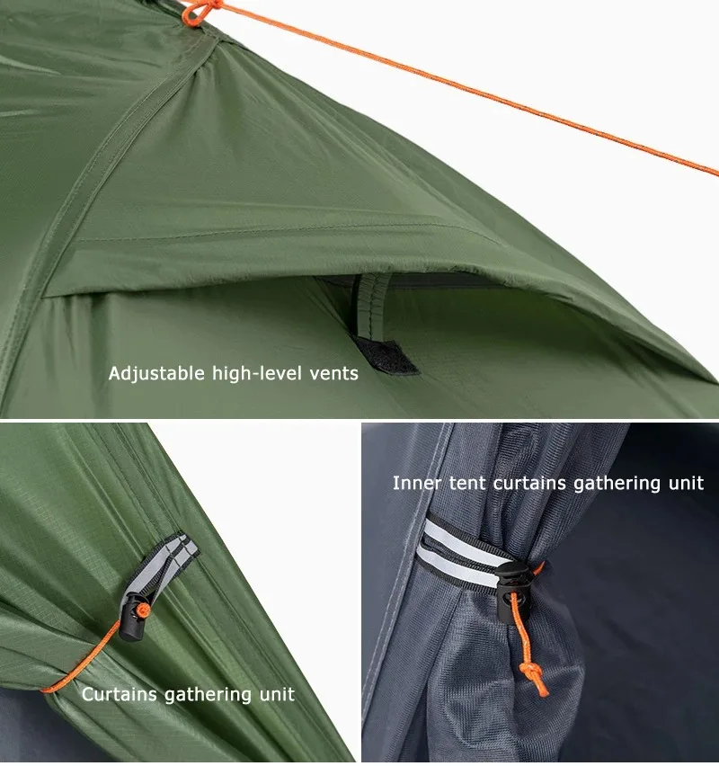 Naturehike 2026 Neues Campingzelt Ultraleicht Tragbar Wasserdicht 1-Personen-Nylon-Wanderzelt Fahrrad-Rucksack-Zelte – Detail 10