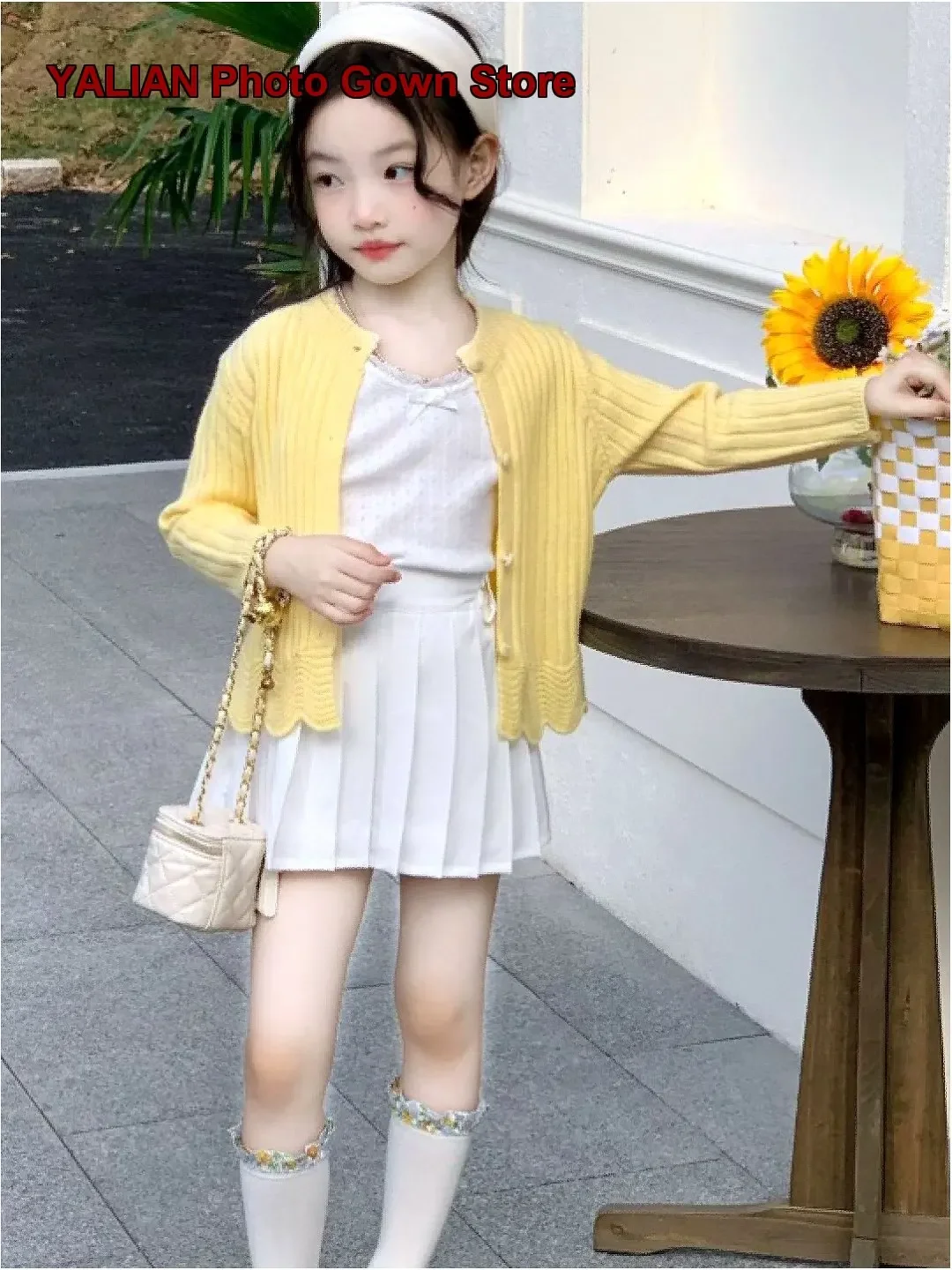 Girls Knit Coat Thin 2026 Spring Autumn Sweet Kids Chic Top