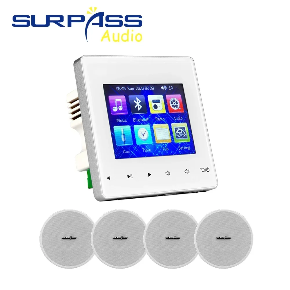 

Best Smart Home Audio Background Music Digital Stereo Wall Amplifier And Ceiling Speaker Set Music Player
