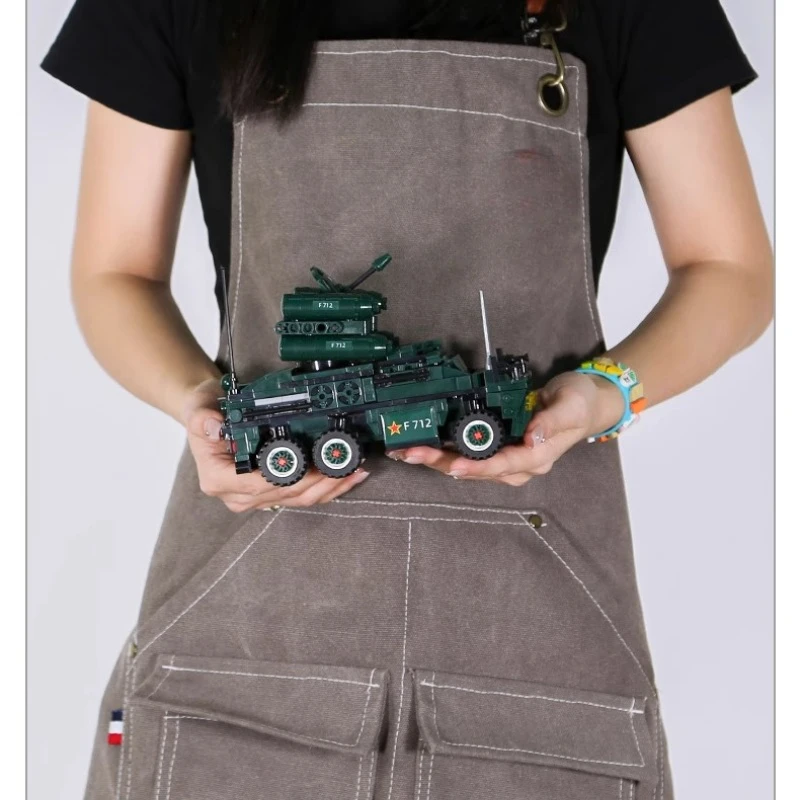 SEMBO 対空ミサイル車両ビルディングブロッククリエイティブ手組み立て戦車モデルデスクトップ装飾品教育玩具ギフト