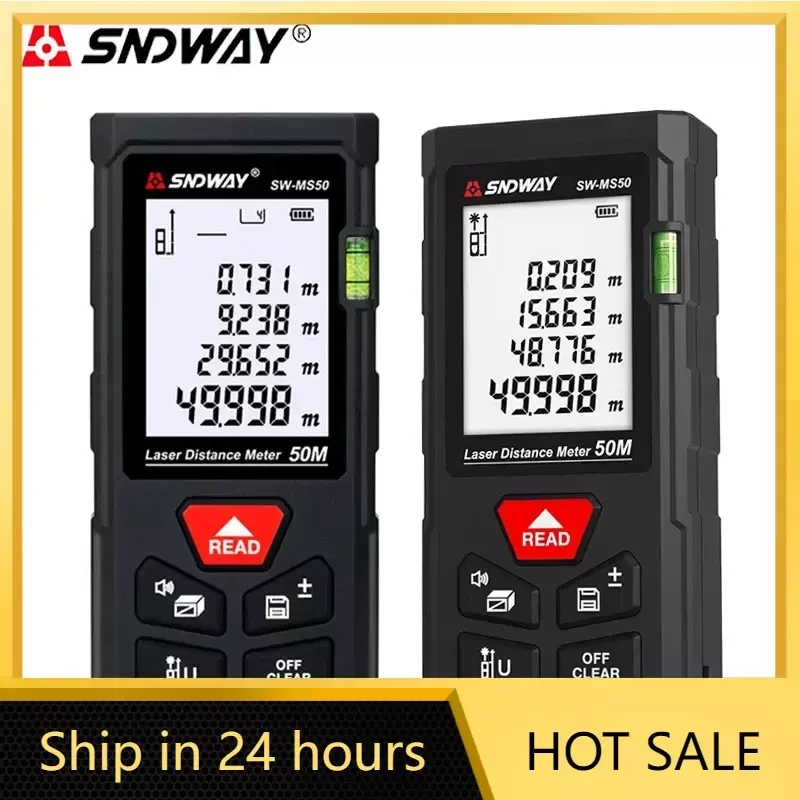 SNDWAY Laser Distance Meter Digital Professional Range Finder Laser Meter Mini Rangefinder Laser Trena Measuring Tool SW-MS50