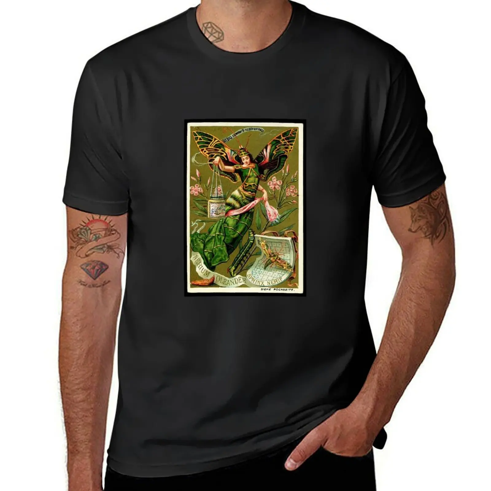 HD. The butterfly girl II, by Louis Hingre . Art Nouveau style wonderful design 1900 T-Shirt anime men workout shirt