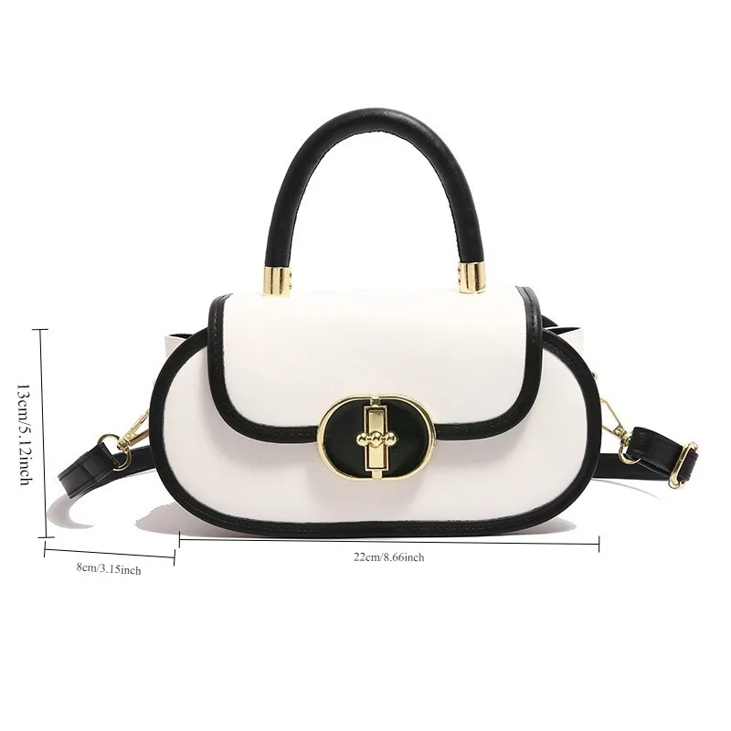 Women Trendy PU Cross Body Bag Cute Apple Lock Closure Small Shoulder Bag Fashion Daily Shopping Travel Handbag