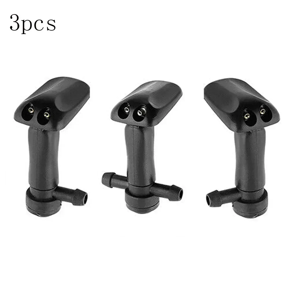 3Pcs Car Windshield Washer Nozzles For Saab 9-3 9-3X 2003-11 Except 2003 Convertible 12778850 12778849 Plastic Left, Right Acces