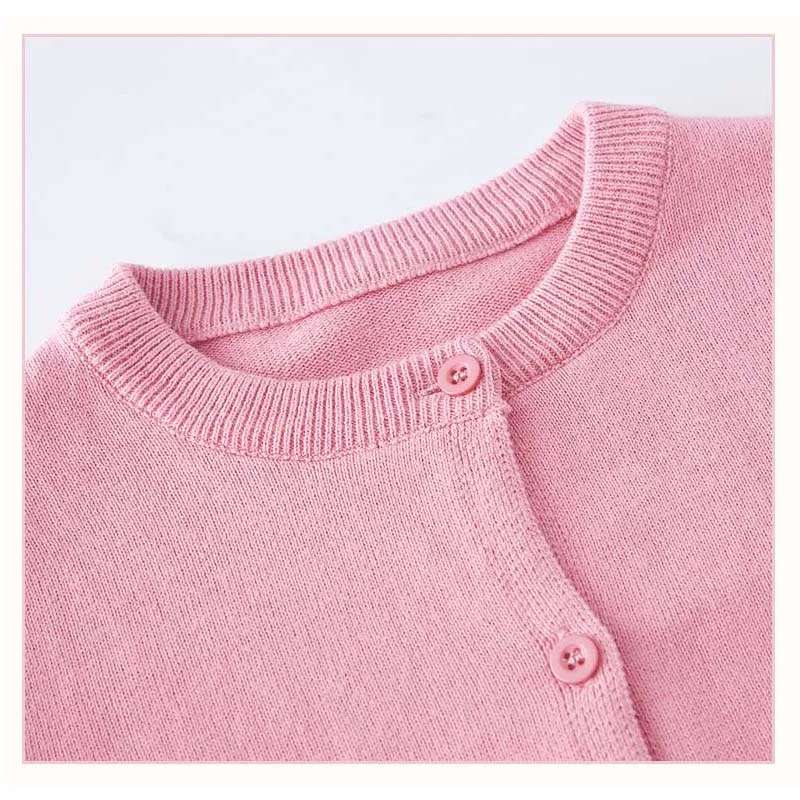 Boy Girls Sweater Cardigans Kids Toddler 1 to 2 3 4 5 6 7 8 9 Years Soft Cotton Knitted Cardigan Pink Blue Spring Autumn Clothes