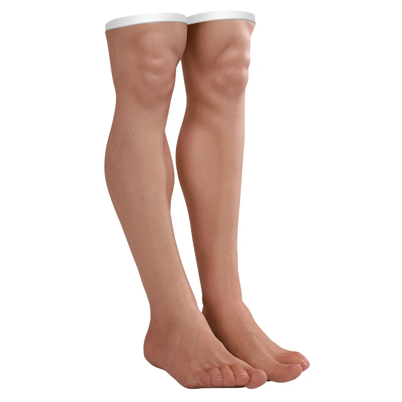 Customizable Silicone Realistic  Skin Artificial False Long  Leg Feet  Cover Prosthesis Foot Scar Cover Sleeves