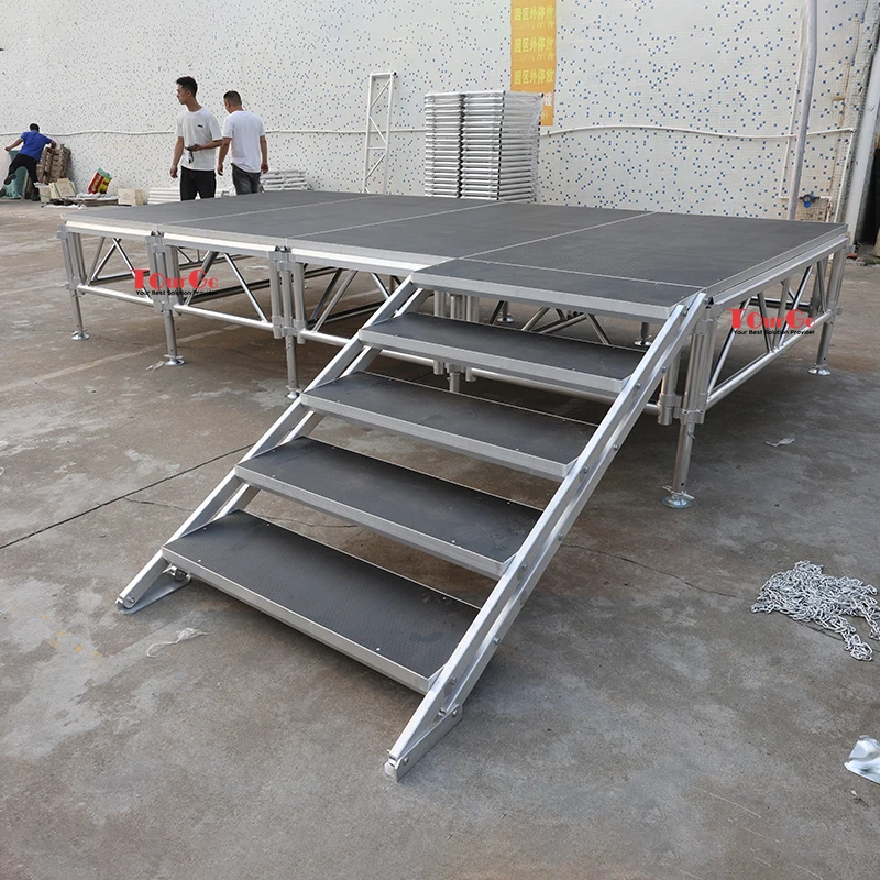 Aluminum Alloy Portable Stage Platform for Performances with Adjustable Height and Antislip Surface
