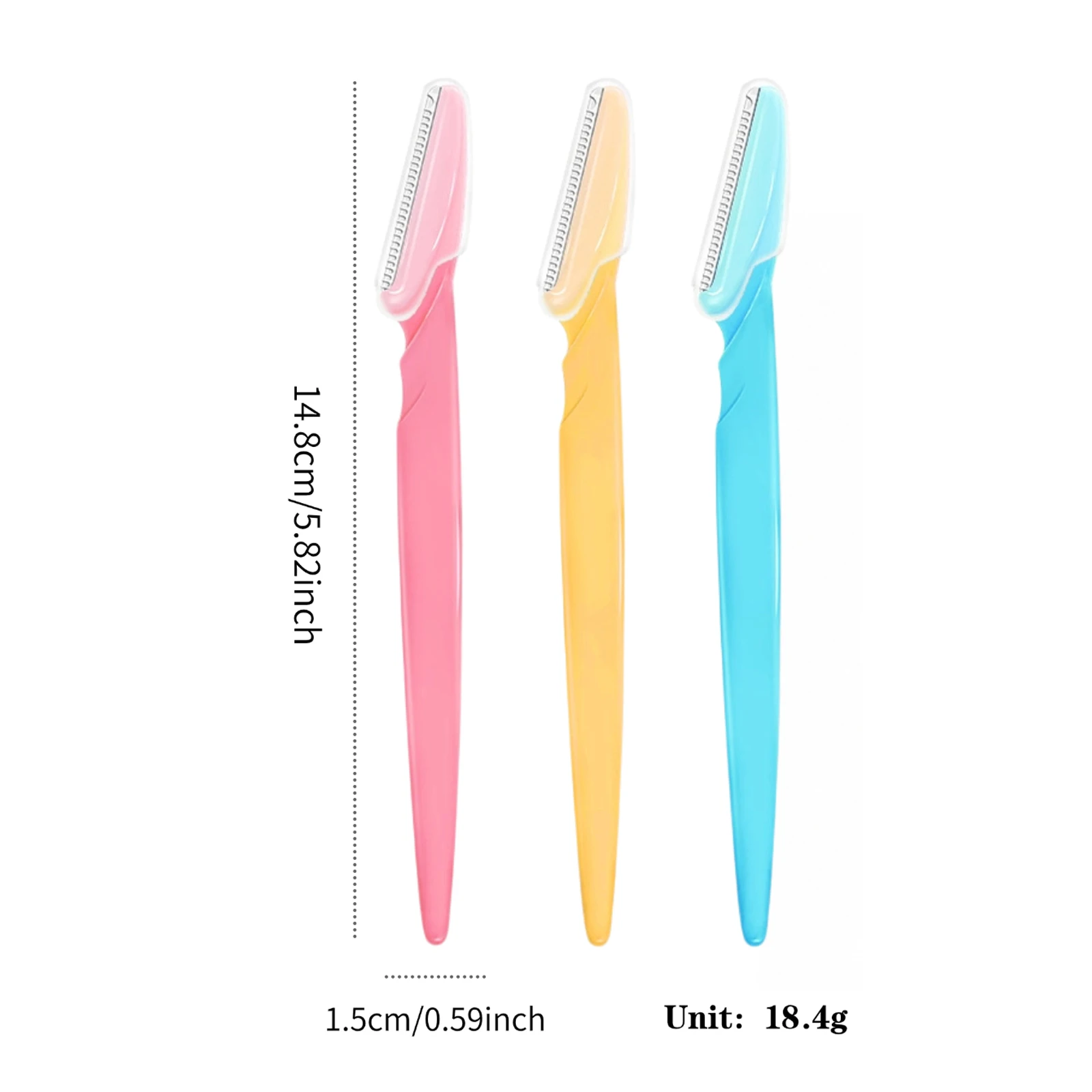 36Pcs Safety Eyebrow Razors Long Handle Facial Hair Remover Trimmer Portable Face Shaper Dermaplaning Tool for Women Home Salon