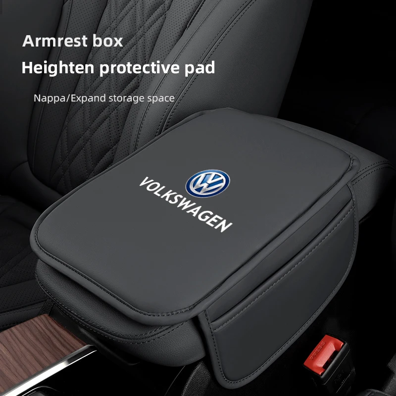 Car Armrest Mat Center Console Leather Protection Cushion For Volkswagen T-ROC GTI R Tiguan Arteon Scirocco Lavida Tharu R-Line