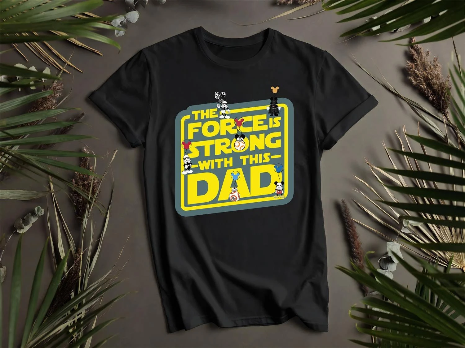 

The Force Is Strong With This Dad Custom T-Shirts Summer Men's and Women's Loose and Breathable T-shirt Top