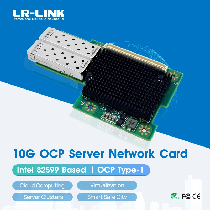 

LR-LINK 3002PF-OCP Type-1 Dual-port 10Gb Network Card SFP+ Ethernet Server Adapter Based on Intel 82599