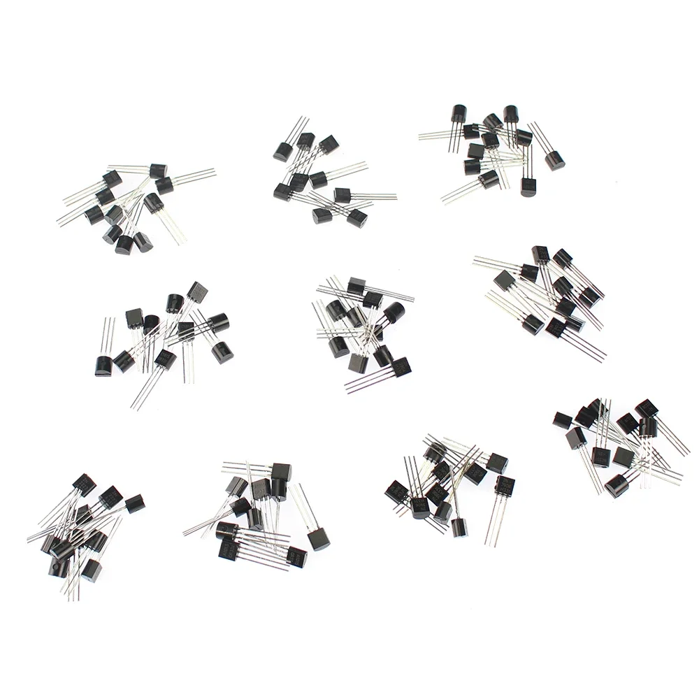 100PCS Transistors Kit BC337 BC327 2N2222 2N2907 2N3906 S8050 S8550 A1015 C1815 NPN PNP transistor TO-92