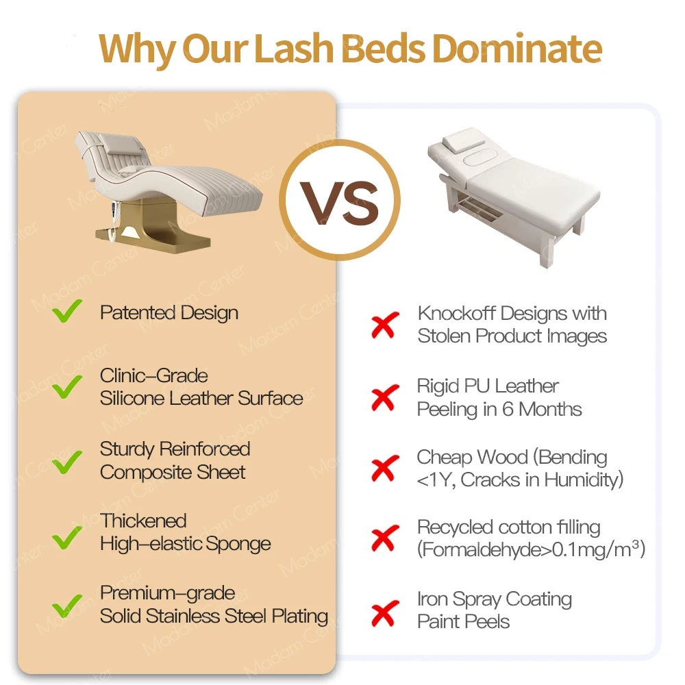 Curved Eyelash Lashista Stretcher Bed Camilla Cama Lash Massage Cosmetic Table Eyelash Extension Bed Chair