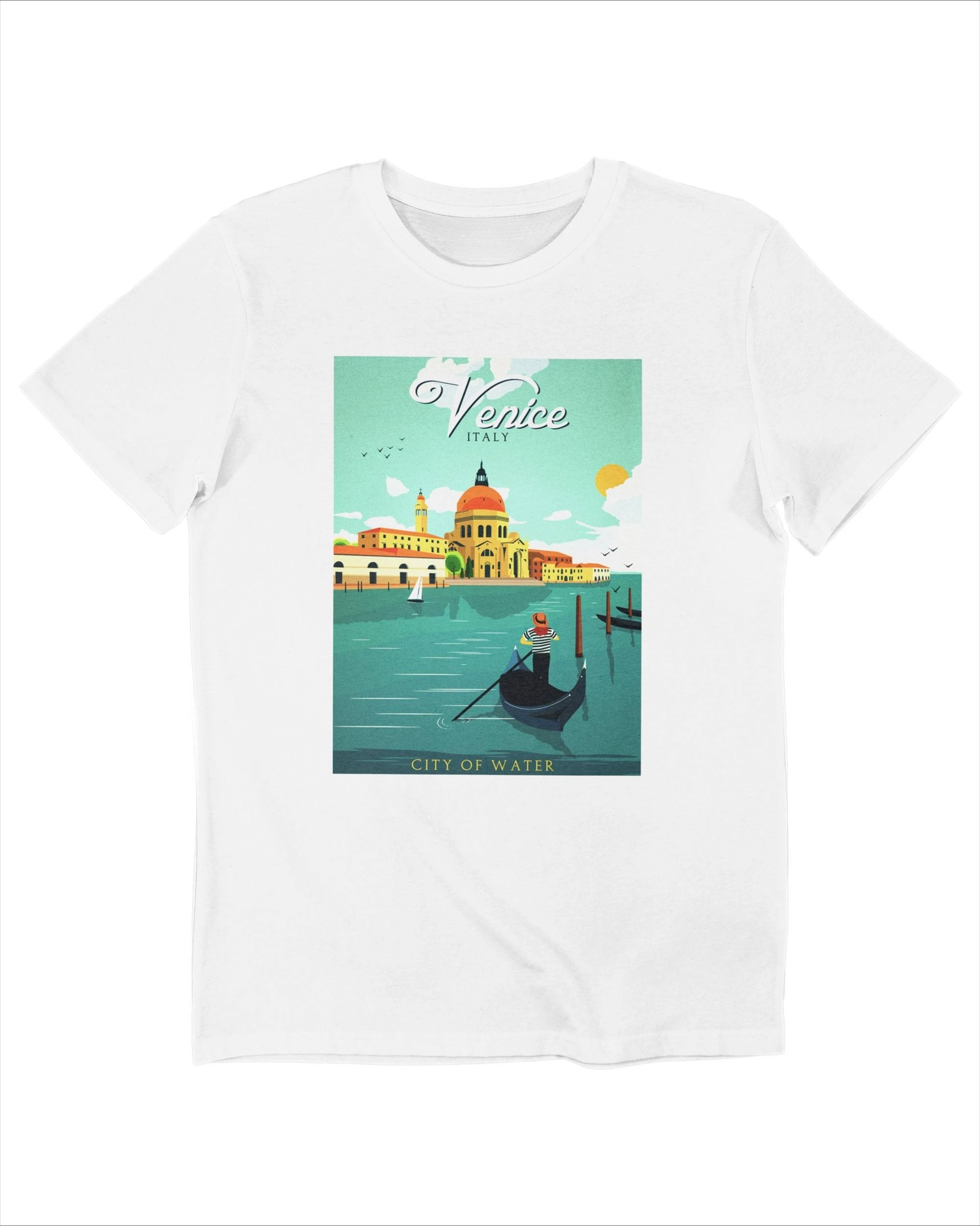

Gondoles A Venise Graphic Printing Summer Luxury Brand Cotton Men's and Women's T-Shirts Short Sleeves Street Fashion Trend