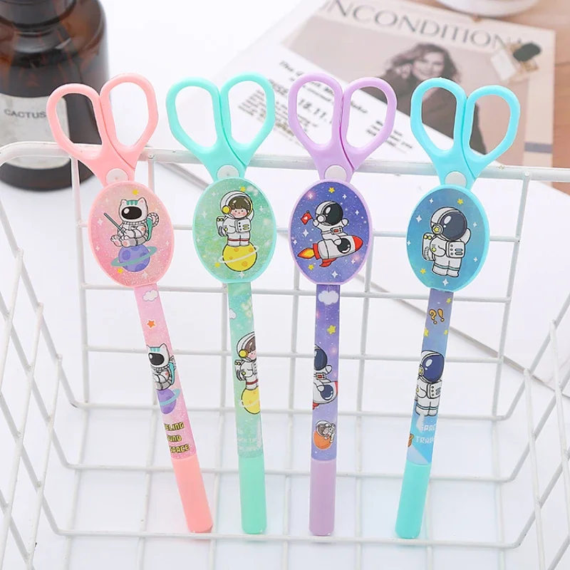 50PCS Creative Stationery Scissors Shape Rollerball pen Children's Funny Handmade Pen Personalized Office Supplies Signature Pen