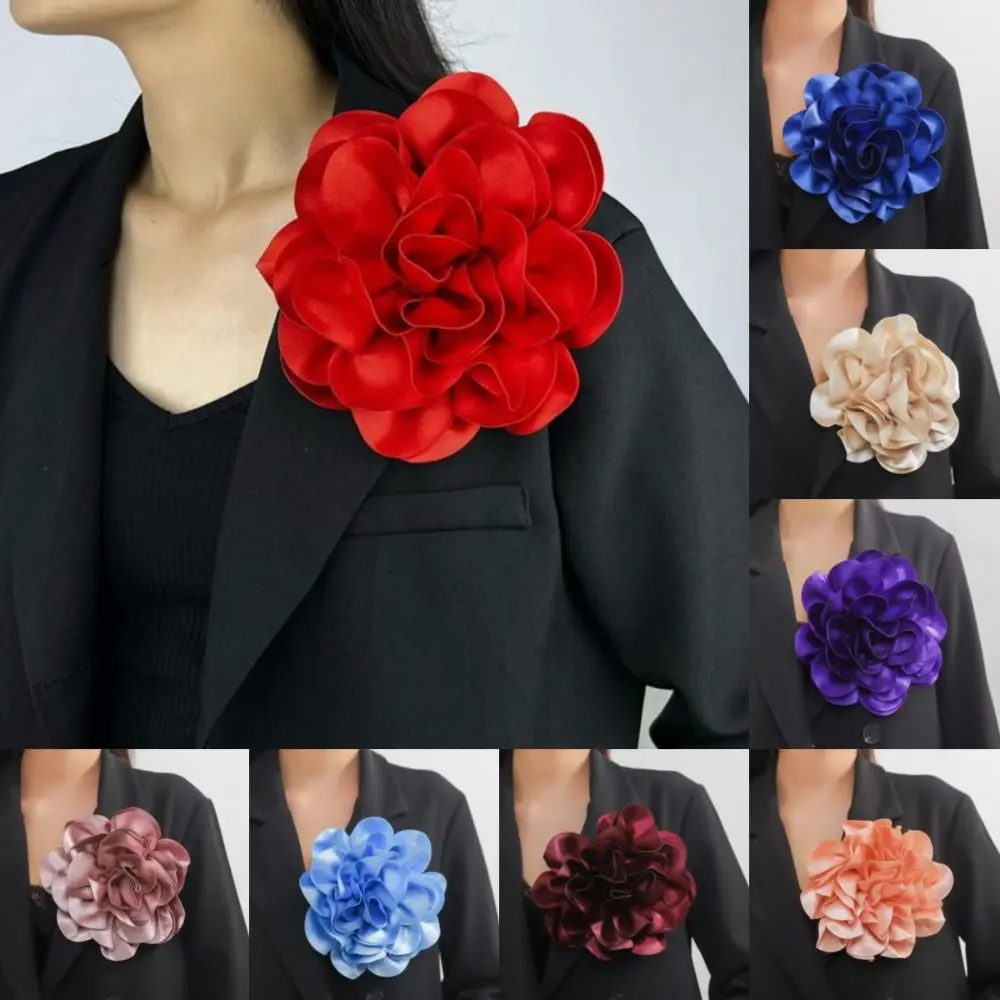 Handmade Clothing Accessory 20CM Brooch Large Flower Satin Badge French Ornamental Pin