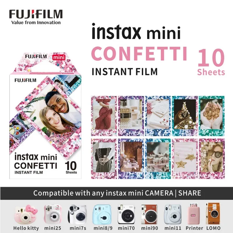 New Fujifilm Instax Mini Film Instax Mini 12 Spray Art Design Film For Fuji Mini 11 8 9 7s 25 26 70 90 Instant Camera SP-1 SP-2