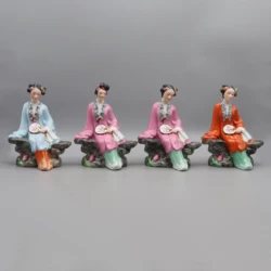 Ancient Chinese Lady Statue, Hand Painted Ceramic Beauty Figurine