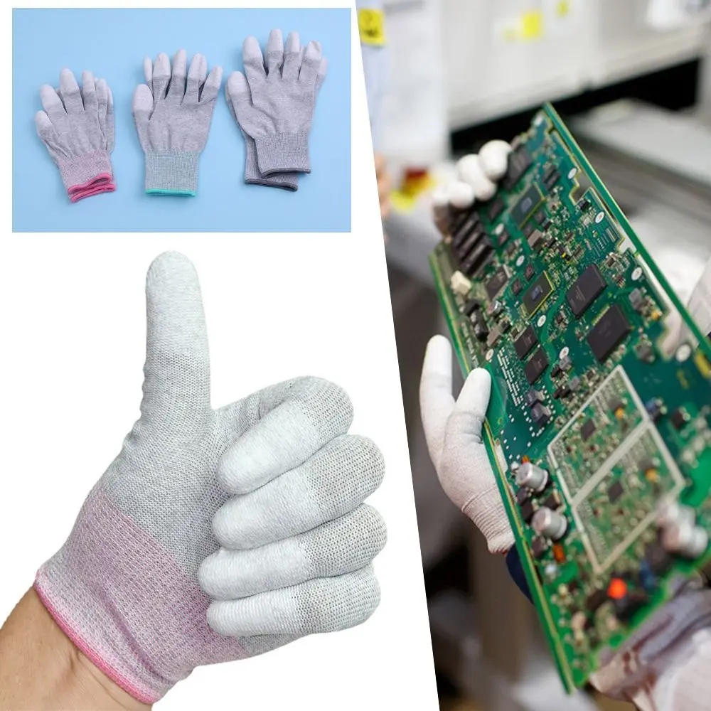 Electronic Anti-static Gloves Nylon-Carbon Palm Coating Working Gloves Non-slip ESD Safety Work Gloves Electronic